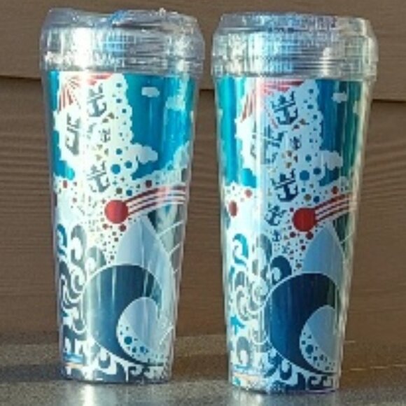 Pair of Royal Carribean Coca-Cola Insulated Drink Tumblers w/Lids New in Package - Picture 4 of 9